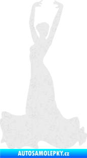 Samolepka Tanec 006 levá tanečnice flamenca Ultra Metalic bílá