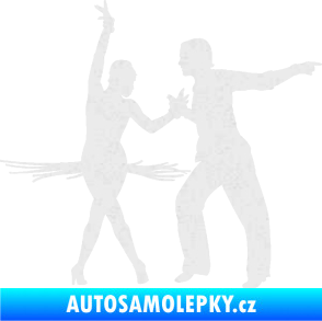 Samolepka Tanec 009 pravá latinskoamerický tanec pár Ultra Metalic bílá