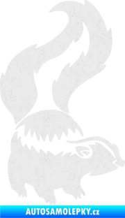 Samolepka Tchoř 002 pravá zvednutý ocas Ultra Metalic bílá