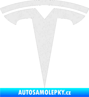 Samolepka Tesla - znak Ultra Metalic bílá
