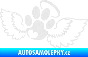Samolepka Tlapka 010 andělíček pravá Ultra Metalic bílá