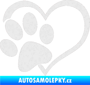Samolepka Tlapka love levá Ultra Metalic bílá