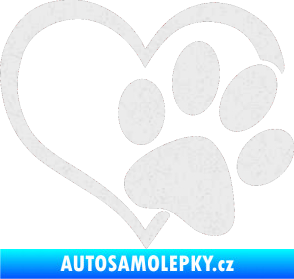 Samolepka Tlapka love pravá Ultra Metalic bílá