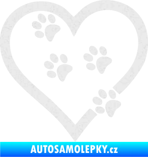 Samolepka Tlapky love 006 levá Ultra Metalic bílá