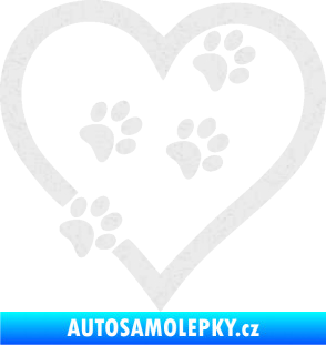 Samolepka Tlapky love 006 pravá Ultra Metalic bílá