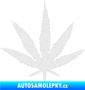 Samolepka Travka 001 lístek marihuany Ultra Metalic bílá
