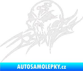 Samolepka Tribal skull levá lebka Ultra Metalic bílá