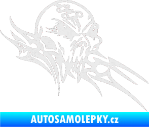 Samolepka Tribal skull pravá lebka Ultra Metalic bílá