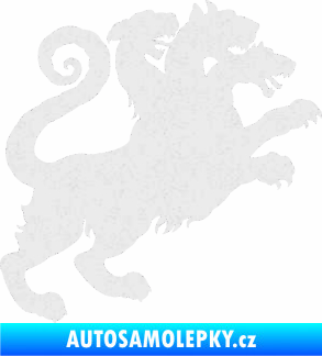 Samolepka Trojhlavý pes kerberos 002 pravá Ultra Metalic bílá