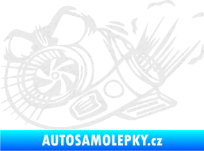 Samolepka Turbo 003 levá angry Ultra Metalic bílá