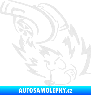 Samolepka Turbo ježek levá Ultra Metalic bílá