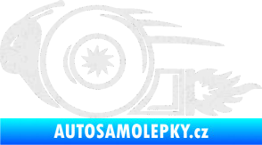 Samolepka Turbo šnek 002 levá Ultra Metalic bílá