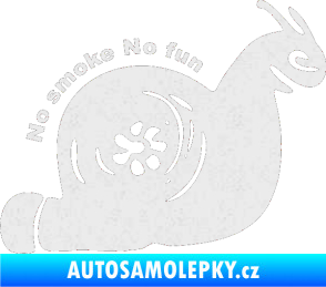 Samolepka Turbo šnek 005 no smoke no fun pravá Ultra Metalic bílá
