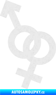 Samolepka Ty a já 001 symbol pro muže a ženu Ultra Metalic bílá