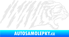 Samolepka Tygr 004 pravá Ultra Metalic bílá