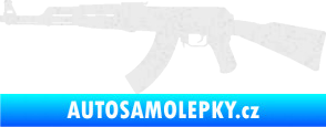 Samolepka Útočná puška AK 47 levá Ultra Metalic bílá