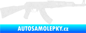 Samolepka Útočná puška AK 47 pravá Ultra Metalic bílá