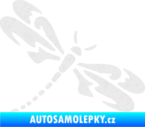 Samolepka Vážka 001 pravá Ultra Metalic bílá