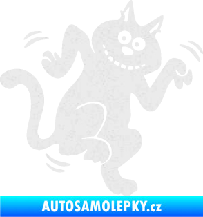 Samolepka Veselá kočka pravá Ultra Metalic bílá