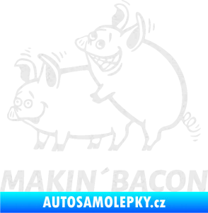 Samolepka Veselá prasátka makin bacon levá Ultra Metalic bílá