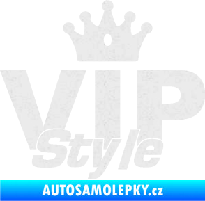 Samolepka VIP styl nápis s korunkou Ultra Metalic bílá