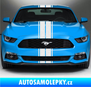 Samolepka Viper pruhy dvojité  1,5 cm + 10 cm + 10 cm + 1,5 cm Ultra Metalic bílá