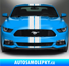 Samolepka Viper pruhy dvojité  1,5 cm + 11 cm + 11 cm + 1,5 cm Ultra Metalic bílá