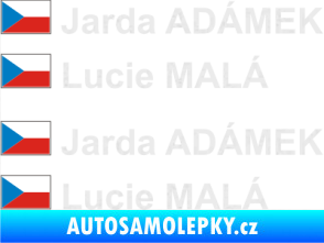 Samolepka Vlajka ČR se jménem Ultra Metalic bílá