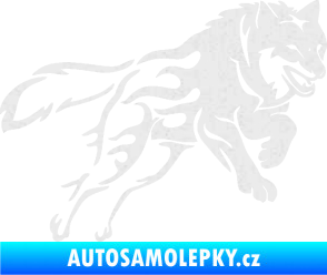 Samolepka Vlk 002 pravá Ultra Metalic bílá