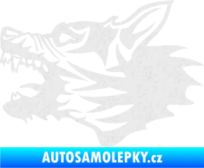 Samolepka Vlk 003 levá Ultra Metalic bílá