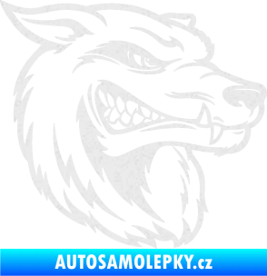 Samolepka Vlk 016 pravá Ultra Metalic bílá