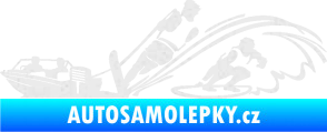 Samolepka Vodní lyžování a surf levá Ultra Metalic bílá