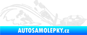 Samolepka Vodní lyžování a surf pravá Ultra Metalic bílá