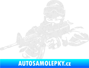 Samolepka Voják 009 levá Ultra Metalic bílá