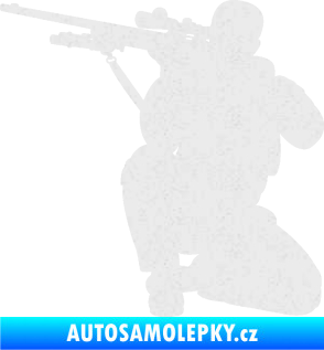 Samolepka Voják 010 levá sniper Ultra Metalic bílá