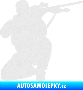 Samolepka Voják 010 pravá sniper Ultra Metalic bílá