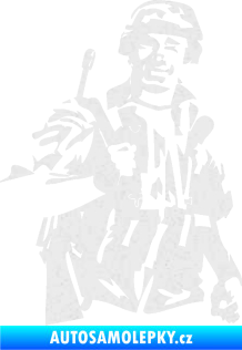 Samolepka Voják 014 pravá Ultra Metalic bílá