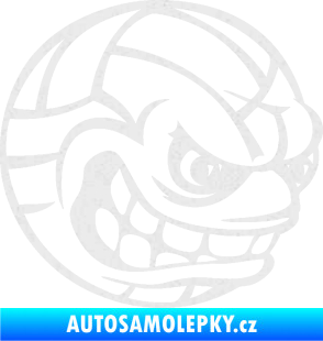 Samolepka Volejbalový míč 001 pravá s obličejem Ultra Metalic bílá