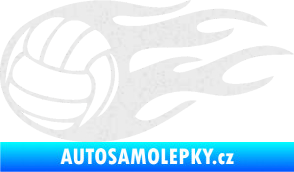 Samolepka Volejbalový míč 002 levá Ultra Metalic bílá