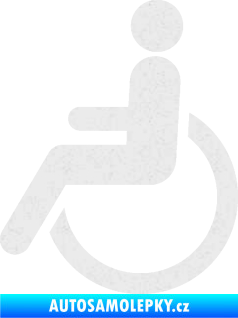 Samolepka Vozíčkář 002 invalida - levá Ultra Metalic bílá