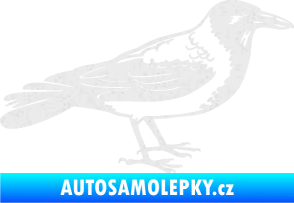 Samolepka Vrána 001 pravá Ultra Metalic bílá