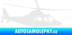 Samolepka Vrtulník 004 pravá helikoptéra Ultra Metalic bílá