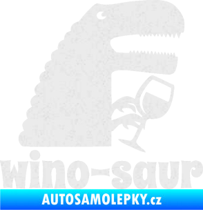 Samolepka Wino - saur 001 pravá vínečko Ultra Metalic bílá