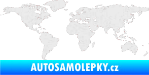 Samolepka World mapa světa Ultra Metalic bílá