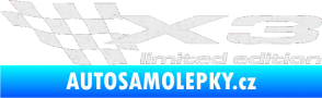 Samolepka X3 limited edition levá Ultra Metalic bílá