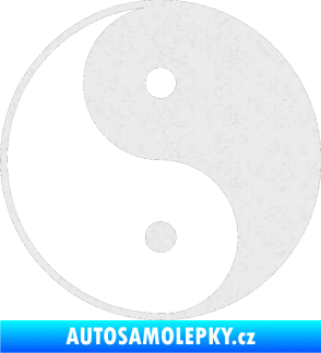 Samolepka Yin yang - logo JIN a JANG Ultra Metalic bílá