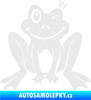 Samolepka Žába 010 pravá mrkající Ultra Metalic bílá