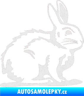 Samolepka Zajíček 001 pravá Ultra Metalic bílá