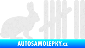 Samolepka Zářezy 003 zajíc Ultra Metalic bílá