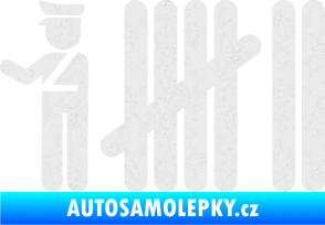 Samolepka Zářezy 007 policajt Ultra Metalic bílá
